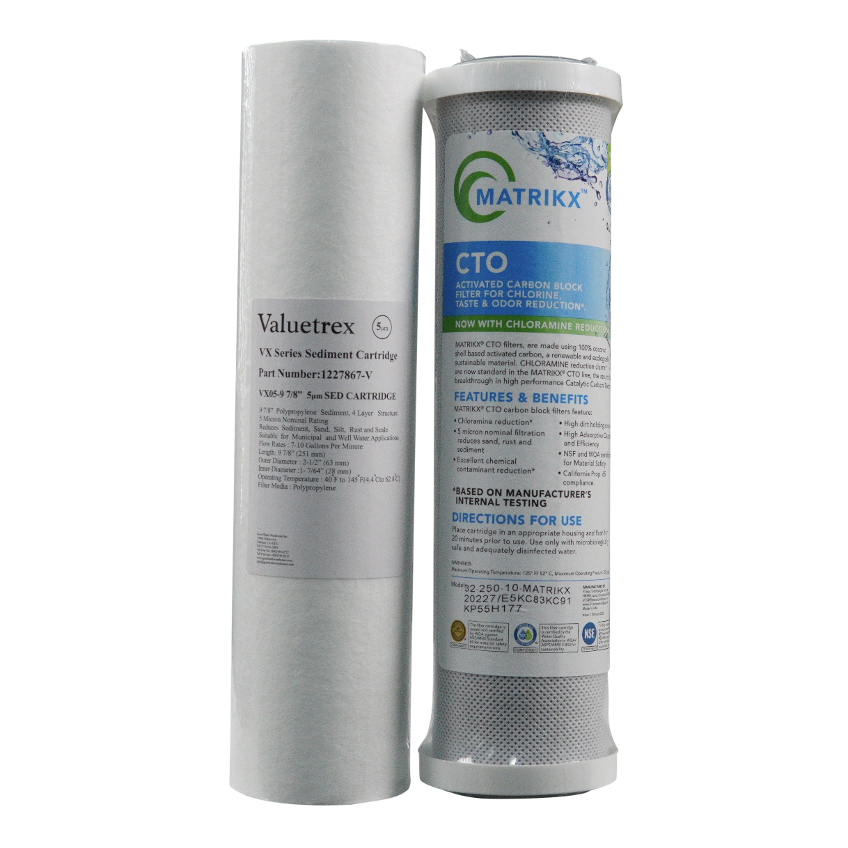 Combo 10" Filter 2 Pack - 1 Sediment and 1 Carbon Bundle