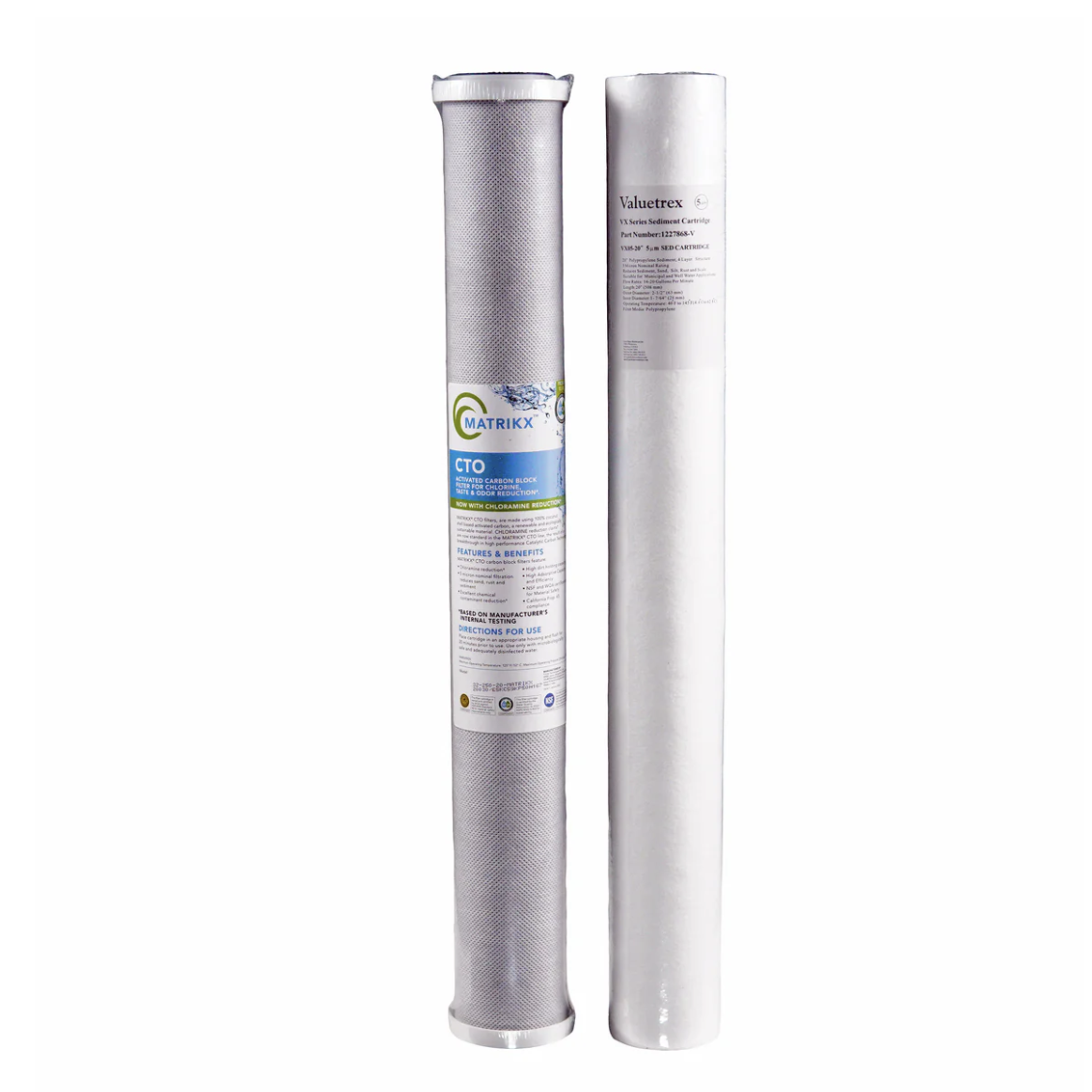 Minirack UV 1 Carbon & 1 Sediment 20" x 2.5" Filters | Bundle