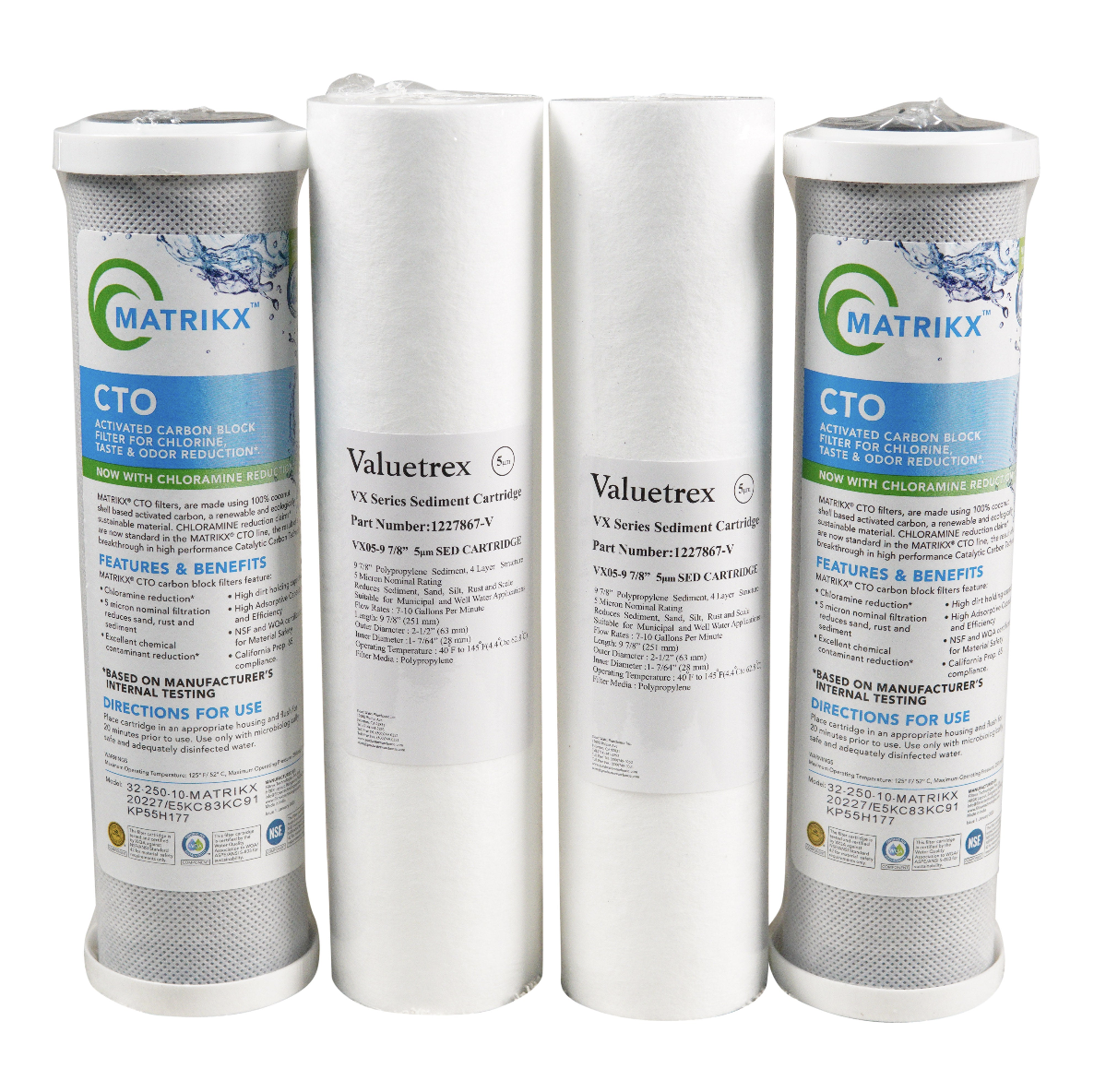 Under Counter - 2 Sediment 2 Carbon 10" x 2.5" | Bundle