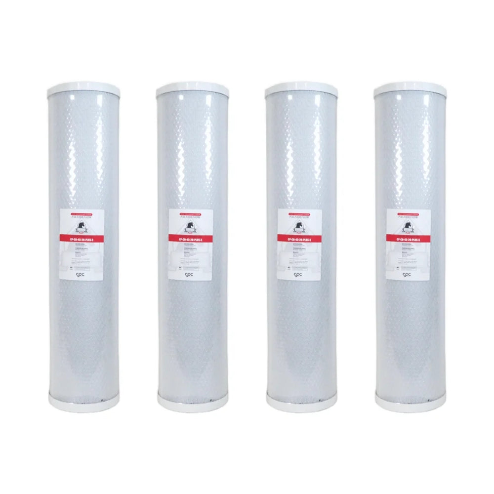 Workhorse Carbon Block Filter 4.5" x 20" - 5 Micron 4 Pack | Bundle