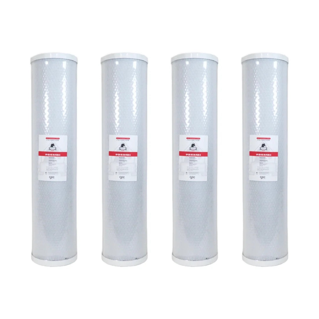 Workhorse Carbon Block Filter 4.5" x 20" - 5 Micron 4 Pack | Bundle