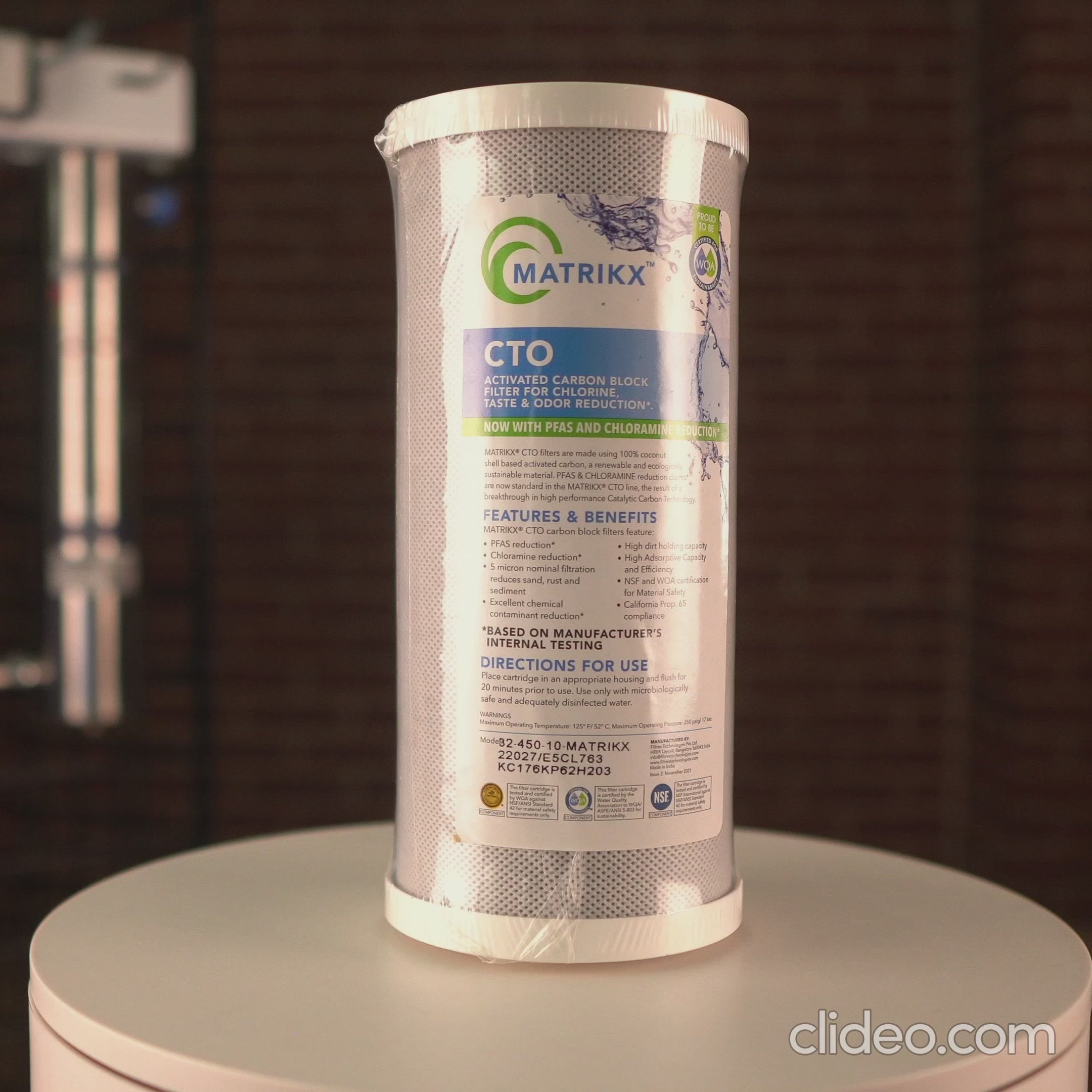 Load video: KX Matrikx 10" x 4.5" BB Carbon Filter 32-450-10-Green