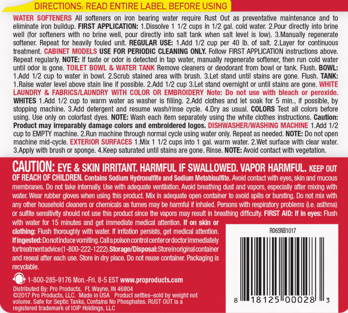 PRO Rust Out® Water Softener Cleaner - High Iron