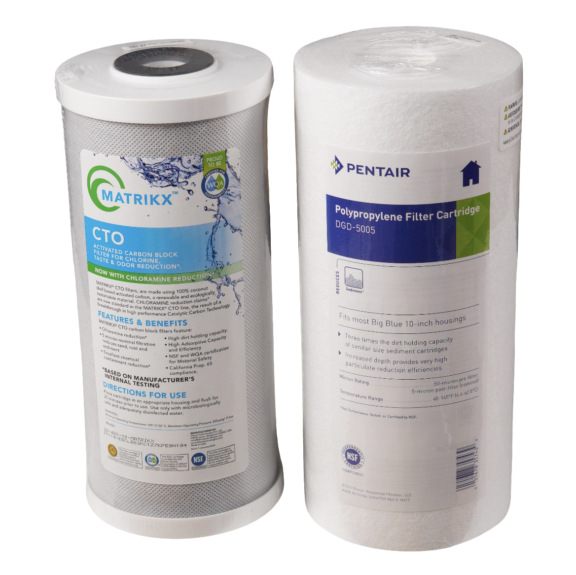 Combo Filter Pkg for 10&quot; Big Blue One 50-5 Sediment One Carbon | Bundle