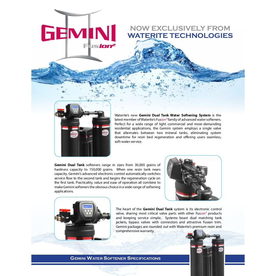 HUM Gemini Dual Water Softener 30K