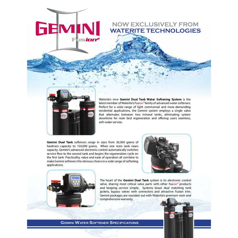 HUM Gemini Dual Water Softener 90K