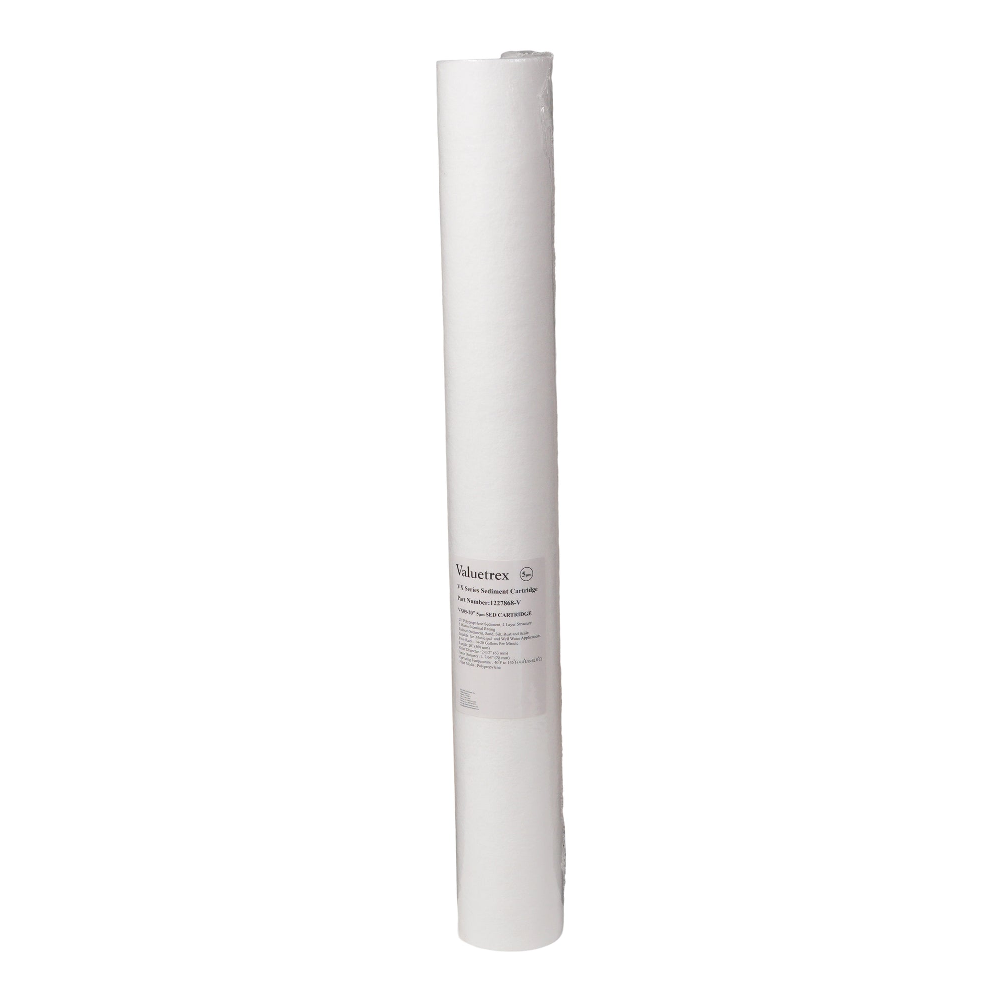 Valuetrex 20" x 2.5" Slimline 5 Micron Sediment Filter #1227868-V 