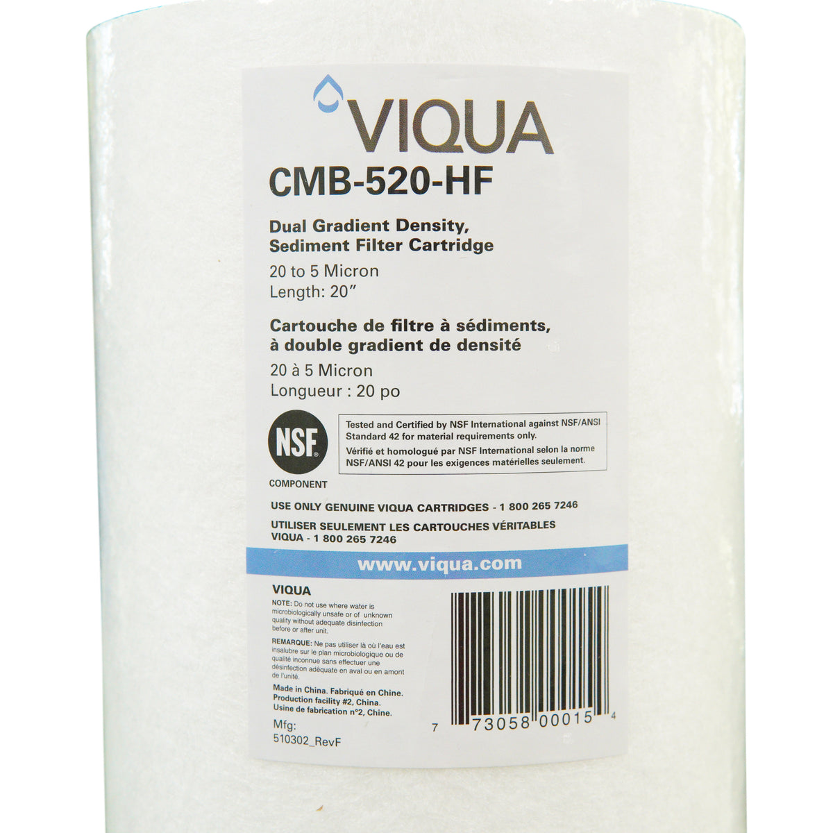 Viqua 5 Micron Pre Sediment Filter CMB-510-HF for IHS12-D4